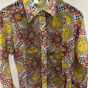 M9619 Yellow SUN Button up Top with matching Tank by Oo La La